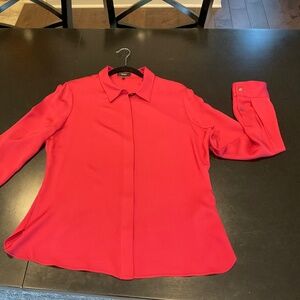 Theory XL Fitted Silk Blouse